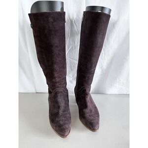 Italeau Womens Boots‎ 38.5 Tall Leather Waterproof Zipper Brown Handmade Italy
